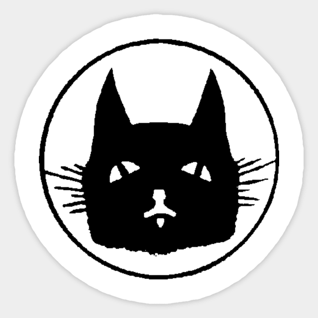 Black Cat Face Sticker by Mollie